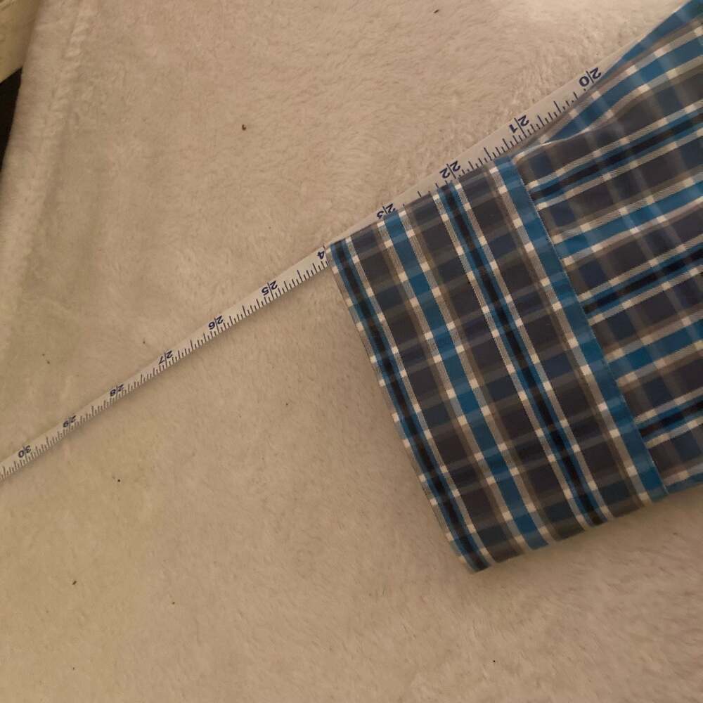 Duluth Trading Co. Wrinkle Fighter Men's Medium Blue Plaid‎ Button Down Shirt - Picture 7 of 9